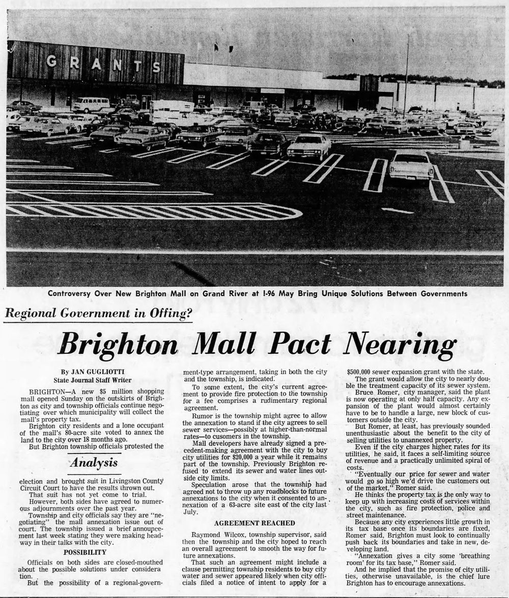 Brighton Mall - Sep 27 1971 Article (newer photo)